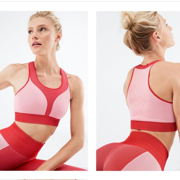 Fabletics Kris Seamless Longline Bra in red/pink - size Small (?) - Picture 7 of 7